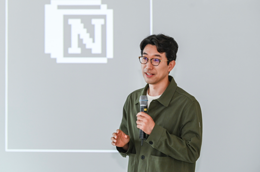 박대성 노션 한국 지사장이 노션 디벨로퍼 플랫폼에 대해 설명하고 있다 사진노션