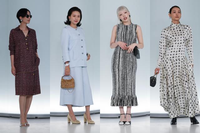 From left, Gwei Lun Mei, Veronica Ngo, CHANMINA and Hedwig Tam pose at the Chanel 2026 Métiers d’Art Collection Seoul show held at Pompidou Center Hanwha in Yeongdeungpo District, Seoul, on May 26. AJP Yoo Na-hyun