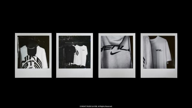 This image provided by Nike shows official customizable options from the Nike x BTS collaboration under Nike By You segment 
