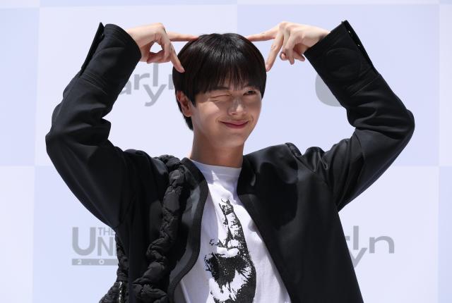 YOOK SUNG-JAE of K-pop boy group BTOB poses for a photo during a promotional event for fashion brand CARLYN at the brand’s Hongdae flagship store in Seoul on May 29 2026 AJP Yoo Na-hyun
