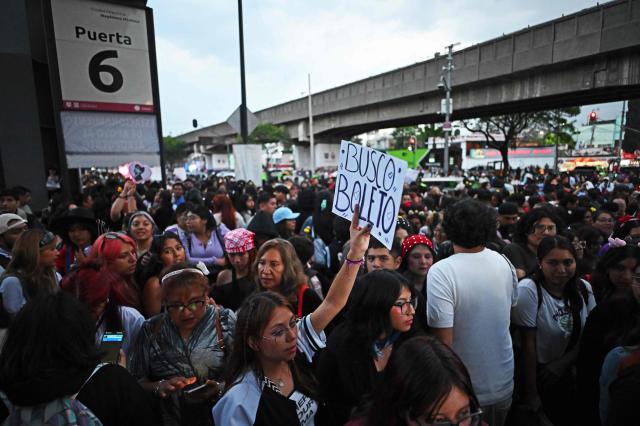 Fans of South Korean K-pop band BTS gather outside Estadio GNP Seguros in Mexico City ahead of a concert on May 7 2026 BTS will hold three sold-out shows at Estadio GNP Seguros in Mexico city on May 7 9 and 10 AFPYonhap
