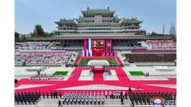 Large Structure Erected in Kim Il Sung Square Ahead of Xi Jinpings Visit to North Korea