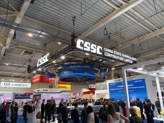 Overview of the China Shipbuilding Group (CSSC) exhibition at Posidonia 2026