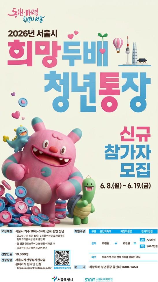 희망두배 청년통장 포스터 사진서울시