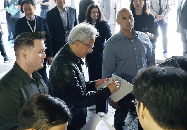 NVIDIA CEO Jensen Huang arrives at the College of Engineering at Seoul National University in Seoul on June 8 2026 AJP Yoo Na-hyun