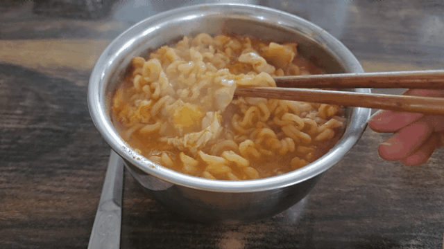 Shin Ramyeon ordered at a lodge in ABC