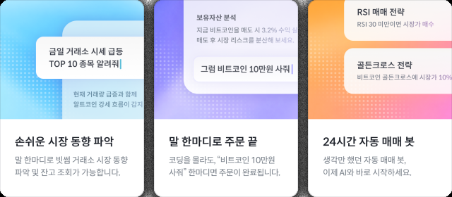 빗썸 AI트레이드킷 서비스 주요 특징 이미지 사진빗썸