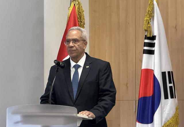 Antonio Carricarte Corona president of the Cuban Chamber of Commerce speaks during a Cuba business seminar in Seoul on June 11 2026 AJP Kim Hee-su
