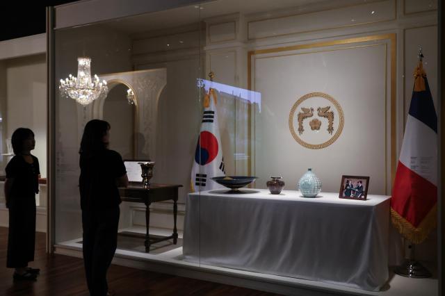Visitors attend a press preview of the special exhibition Gifts and Records 140 Years of Korea-France Friendship at the National Palace Museum of Korea in Seoul on June 2 2026 AJP Yoo Na-hyun