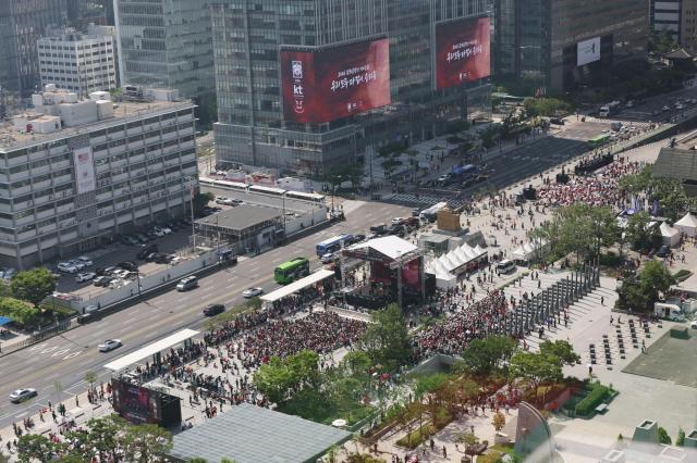 [포토] 광화문 광장에서 열린 북중미 월드컵 체코전 거리응원