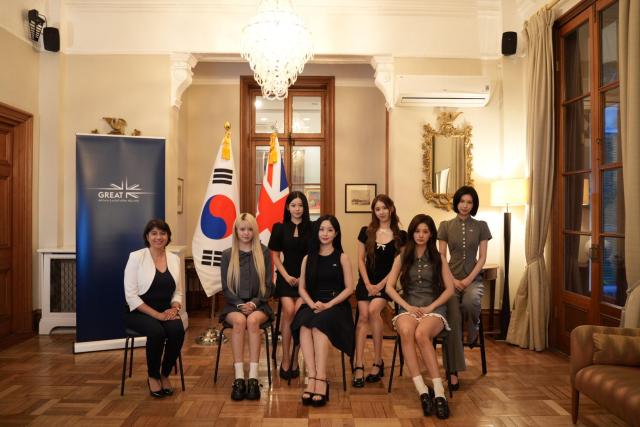 UK Indo-Pacific Minister Seema Malhotra attends an ambassador appointment ceremony for the Girls Can Dream Girls Can Achieve campaign at the British Embassy Residence in Seoul on June 11 2026 K-pop girl group NMIXX was named a campaign ambassador Courtesy of the British Embassy