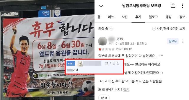 오현규 결승골에 부모 식당 '별점 테러'…"어차피 한국 예선 탈락"