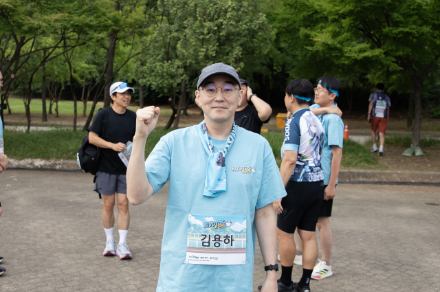 Kim Yong-ha, Chief PD of Blue Archive, before the Blue Archive Kibotos Run 2026 at Misa Lake Park in Hanam, Gyeonggi Province on June 14