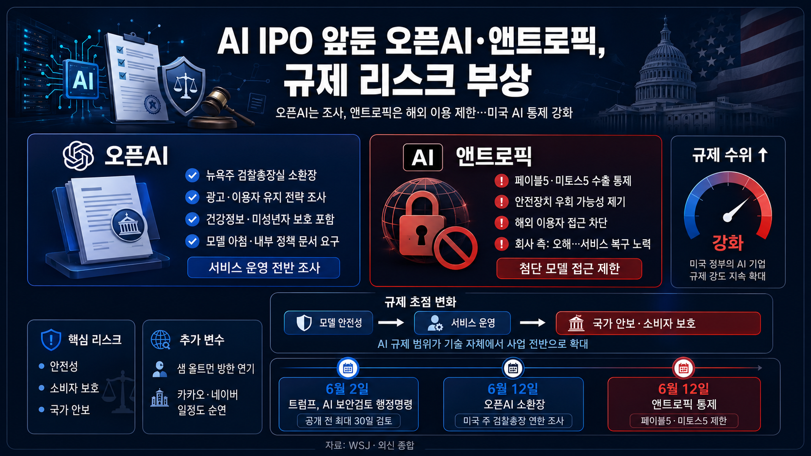 상장 채비 美 AI 투톱 오픈AI·앤트로픽…규제 리스크 부상