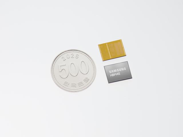 Samsung Electronics 12-layer HBM4E memory product the first of its kind to enter mass production globally The company said the chip combines sixth-generation 1c DRAM with a 4-nanometer logic die improving both manufacturing stability and production efficiency Courtesy of Samsung Electronics