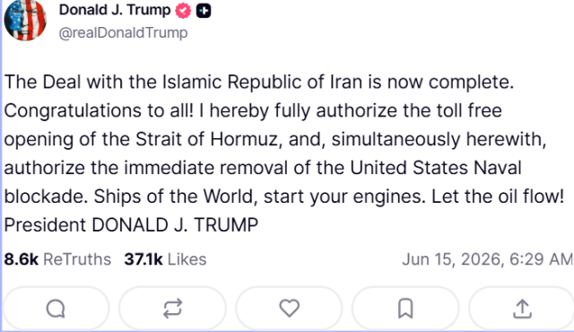 President Trump Truth Social