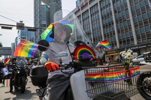 Participants take part in the 27th Seoul Queer Parade near Euljiro 1-ga Station in central Seoul on June 13 2026 AJP Yoo Na-hyun