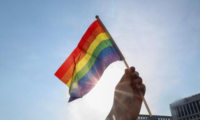Participants take part in the 27th Seoul Queer Parade near Euljiro 1-ga Station in central Seoul on June 13 2026 
