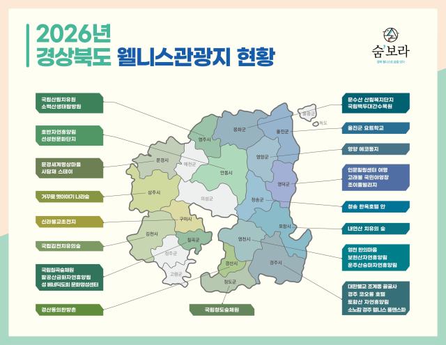 경북도 웰니스관광지 현황 지도 사진경상북도