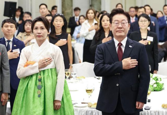 President Lee Jae Myung and first lady Kim Hea Kyung attend a meeting in Italy on June 15 2026 Yonhap