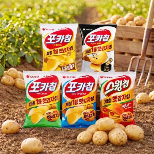 제철 감자 담았다…오리온, 국산 햇감자 포카칩·스윙칩 생산 개시