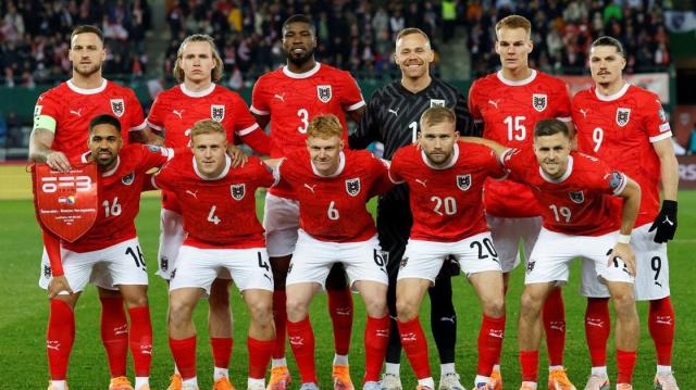 2026 FIFA 북중미 월드컵 유럽 예선에 출전한 오스트리아 대표 선수들 사진로이터연합뉴스