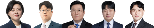 좌측부터 하주희 변호사법무법인 율립 배연관 변호사법무법인 YK 유왕현 변호사법무법인 우원 송승환 변호사솔루젠 법률사무소 변경식 변호사법무법인 일로 사진각 법률회사 홈페이지 캡처