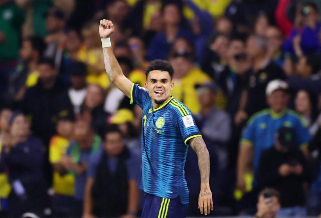 Colombias Luis Diaz celebrates after scoring during a Group K match against Uzbekistan at Estadio Azteca in Mexico City Mexico on June 17 2026 ReutersYonhap