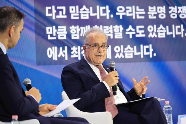 Ugo Astuto Ambassador of the European Union to the Republic of Korea speaks during a panel discussion at NextRise 2026 in Seoul on June 18 Astuto emphasized the complementary strengths of Europe’s research capabilities and Korea’s ability to commercialize and scale innovation AJP Han Jun-gu