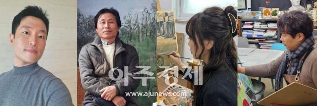 2026 아주 글로벌 아트페어 공모전 아트 마스터상을 수상한 왼쪽부터 노정재 조성옥 김소현 김태원 작가사진아주글로벌교류협회