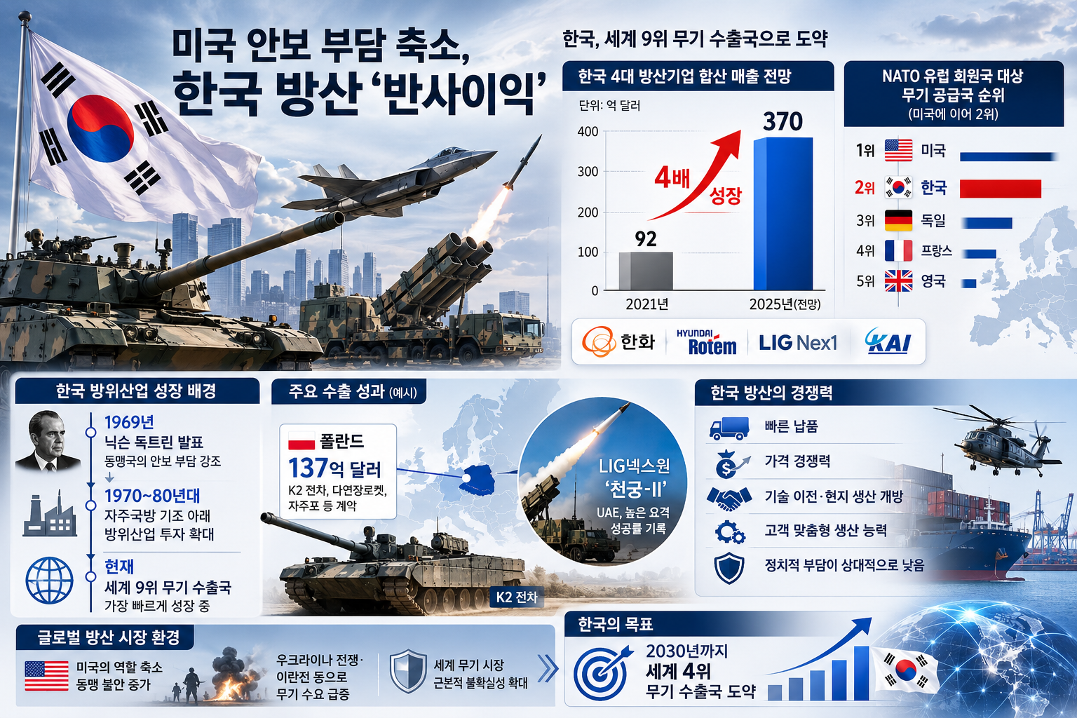 트럼프發 안보 불안이 기회로…K-방산, 글로 시장서 급성장