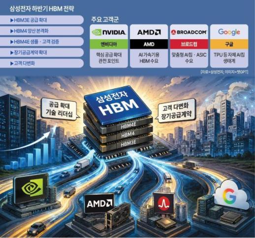 삼성, HBM 하반기 공급 확대 시동...AMD·브로드컴·구글까지 겨냥