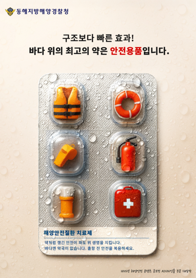 포스터구조보다 빠른 효과 바다 위의 최고의 약은 안전용품입니다 사진동해해경청