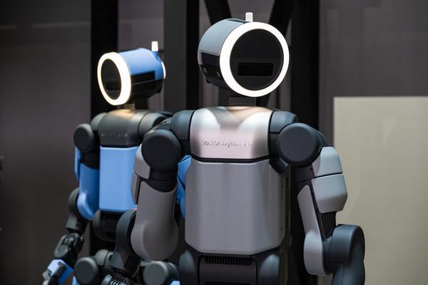 Atlas humanoid robots developed by Boston Dynamics are displayed during a demonstration highlighting advances in industrial robotics and automation Courtesy of Hyundai Motor Group