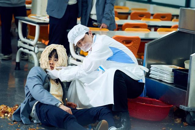A behind-the-scenes still from Teach You a Lesson the South Korean Netflix series that topped the platforms non-English TV chart for a third consecutive week Courtesy of Netflix Korea