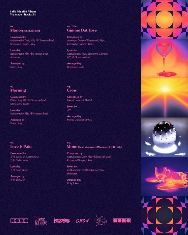 The track list for i-dles ninth mini album We Made due July 6 Courtesy of Cube Entertainment