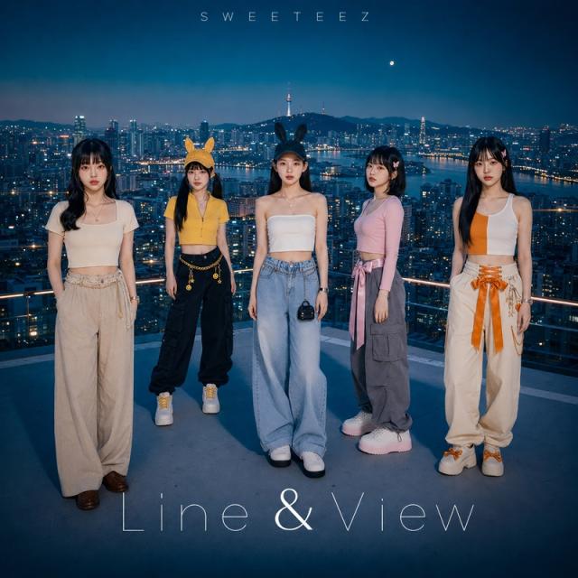 The cover art for Line  View the new single by AI-generated K-pop girl group SweeTeez Courtesy of MyBlin9 