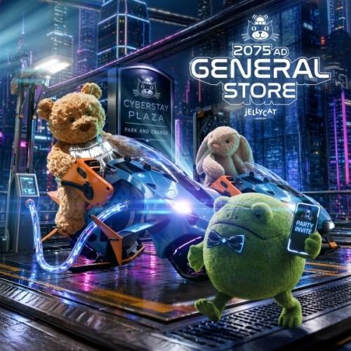 Promotional image for the Jellycat 2075 AD General Store, the first Jellycat store in South Korea