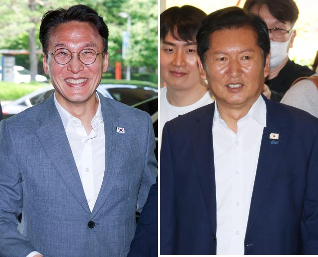 김민석 국무총리왼쪽와 더불어민주당 정청래 전 대표가 28일 경기도 광주시 곤지암리조트에서 열린 민주당 청년 당선인 워크숍에 참석하고 있다사진연합뉴스