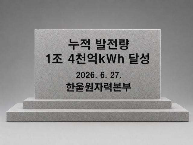 한울본부 누적 발전량 1조4000억kWh 달성 이미지 사진한울원자력본부