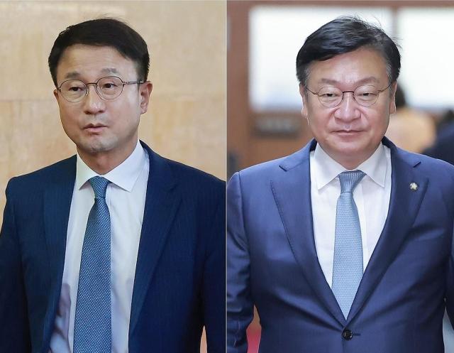 한병도 더불어민주당 원내대표왼쪽와 정점식 국민의힘 원내대표 사진연합뉴스