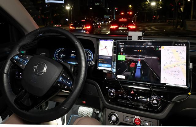 Interior of a Level 3 autonomous late-night taxi operates in Seouls Gangnam District Courtesy of Yonhap News Agency