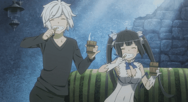 A scene from Japanese animation Is It Wrong to Try to Pick Up Girls in a Dungeon?, also known as DanMachi/ Courtesy of Know Your Meme