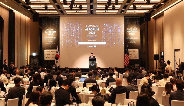 James Kim chairman and CEO of AMCHAM Korea delivers opening remarks during the AMCHAM AI Forum 2026 at Grand Hyatt Seoul in Seoul on July 2 AJP Yoo Na-hyun