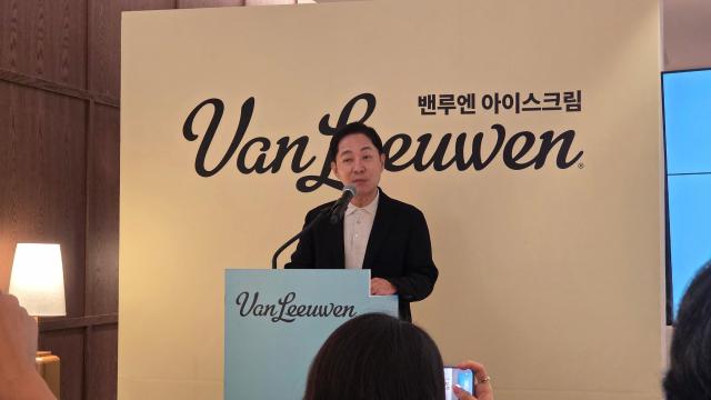 Moon Young-joo, CEO of Two Some Place, speaks at the media briefing