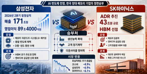 [경제일보] 삼성전자 실적 vs SK하닉 실탄…AI 메모리 패권경쟁 2라운드