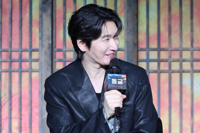 Actor Jo Seung-woo speaks during the press conference for the Netflix series The East Palace at Fairmont Ambassador Seoul Hotel in Seoul on July 8 2026 