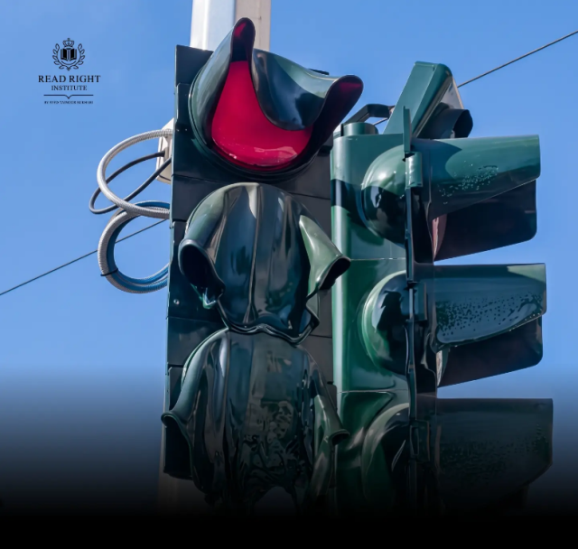This photo captured from a social media page readrightinstitute show melted traffic light in Europe due to heat
