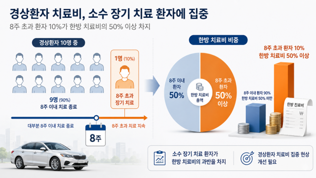 8주 넘긴 경상환자 10명 중 1명인데…한방 치료비 절반은 이들 몫