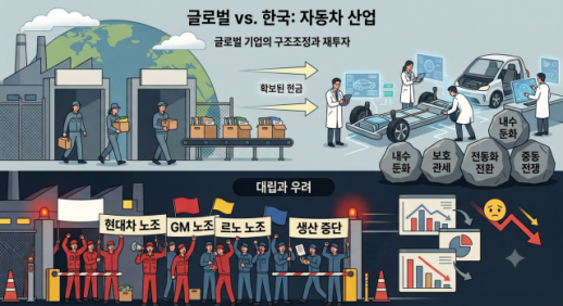[역주행 韓 완성차] 글로벌 車업계 구조조정 칼바람...철밥그릇 한국만 파업 강행 